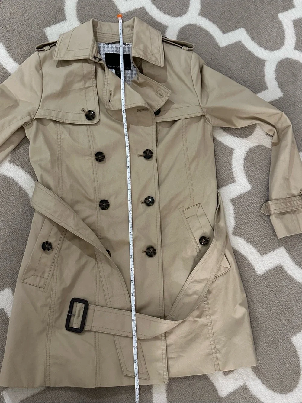 Banana Republic Tan Double-Breasted Trench Coat